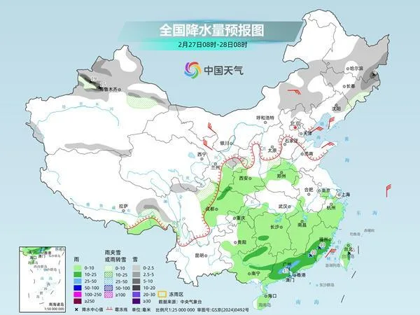 江南华南阴雨频繁 北方气温多波动起伏