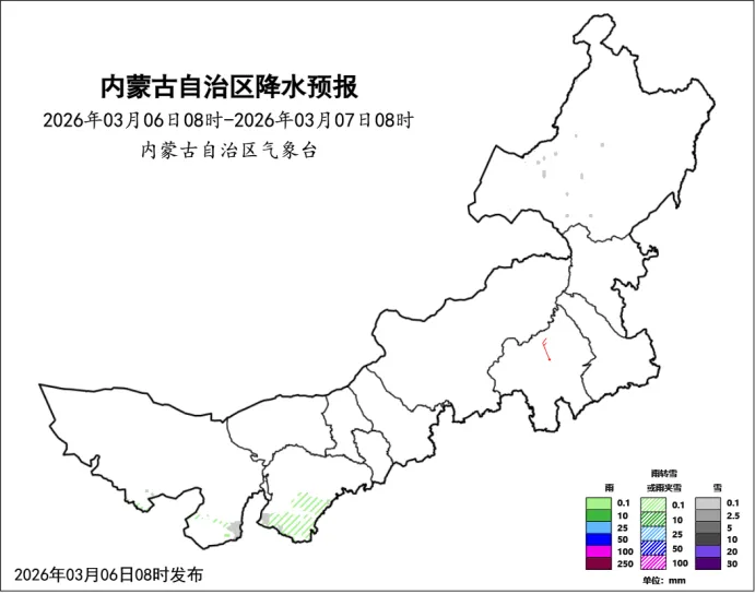 未来三天，内蒙古多地有分散性降水，整体进入升温通道