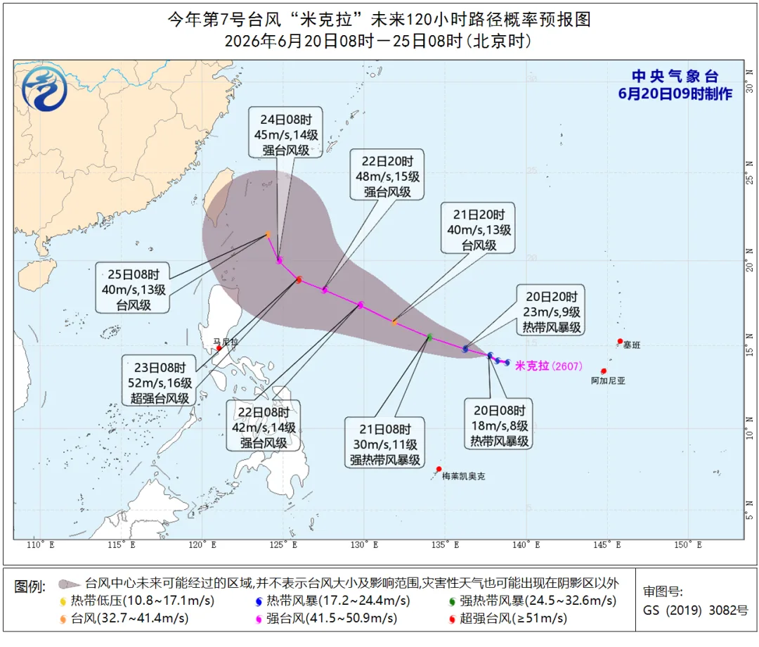 今年第7号台风“米克拉”生成！最强可达超强台风级！路径尚有不确定性！