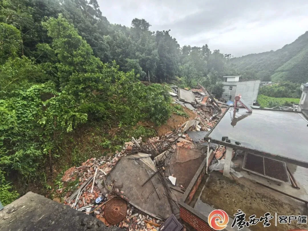 广西百色一村屯突发山体滑坡，致5栋民房倒塌！幸亏村干部多看了一眼地面，56人提前80分钟全撤了
