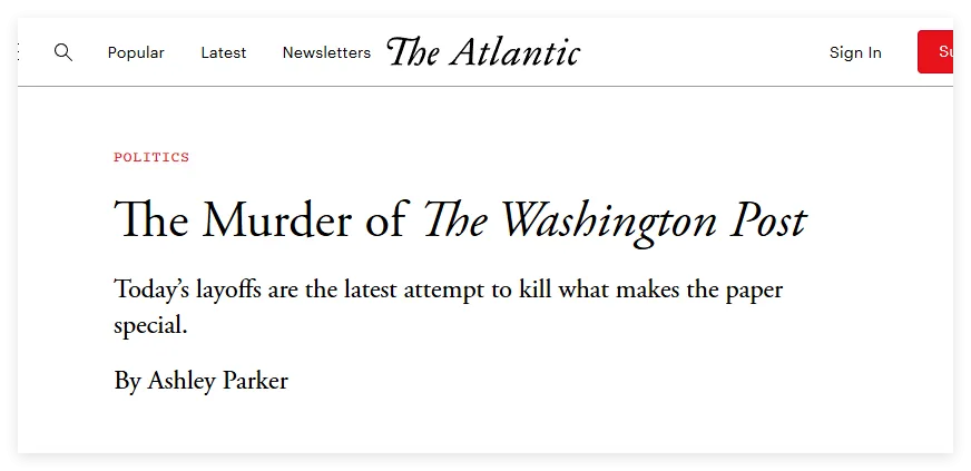 《华盛顿邮报》突然宣布大裁员，美国媒体圈震动，有人惊呼：这是“谋杀”