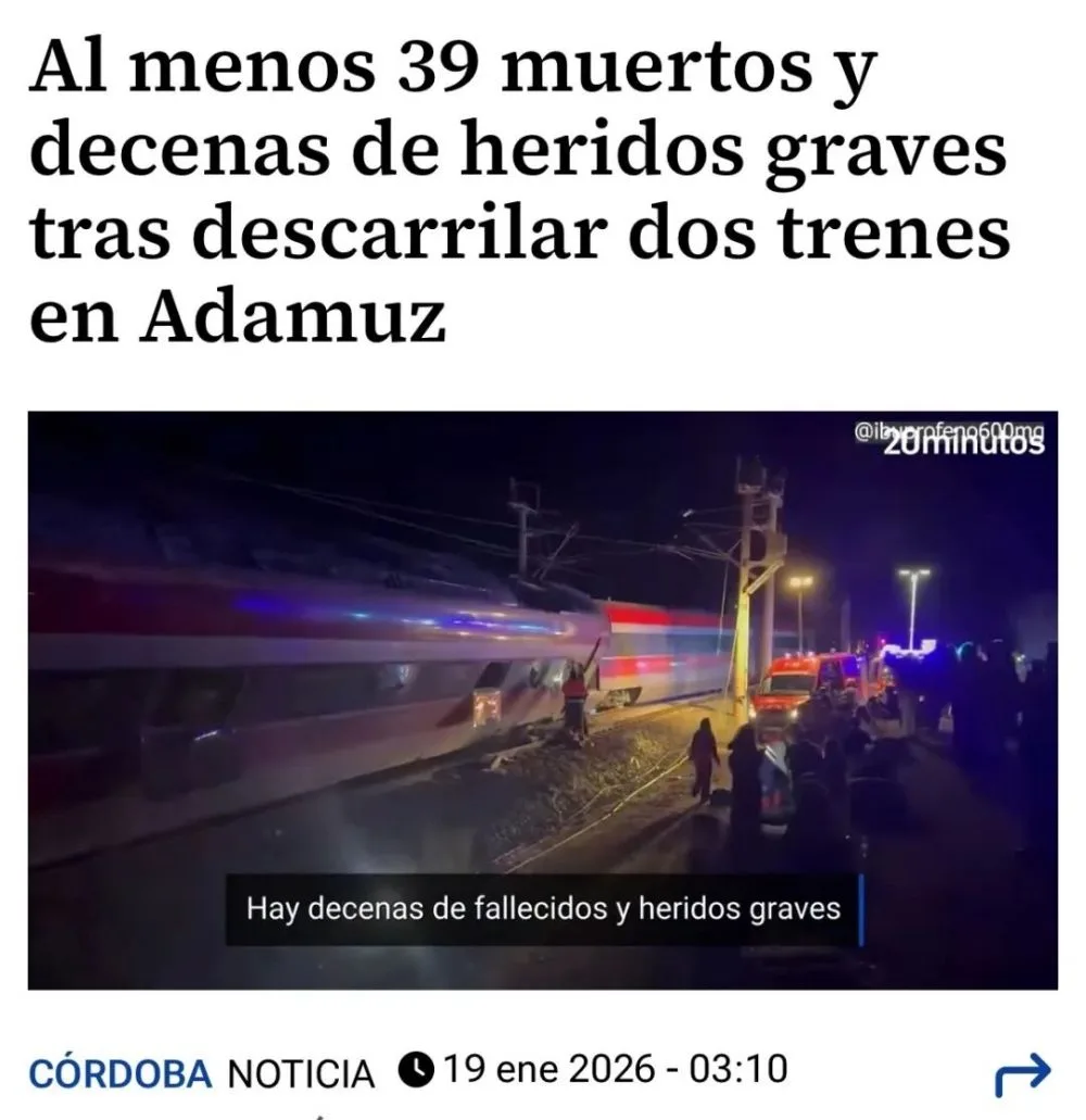 世纪灾难！西班牙列车39死152伤，交通大臣：“极其蹊跷”